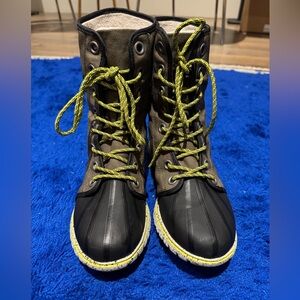 Sorel 1964 Women’s Waterproof Tall Winter Boot Dark Green & Black Lace Up US 6.5